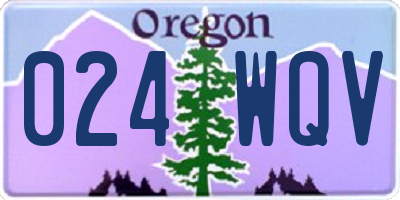 OR license plate 024WQV