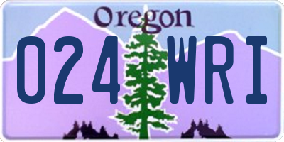OR license plate 024WRI