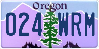 OR license plate 024WRM