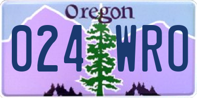 OR license plate 024WRO