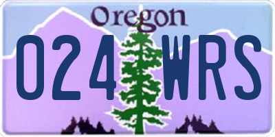 OR license plate 024WRS