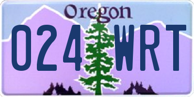 OR license plate 024WRT