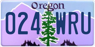 OR license plate 024WRU