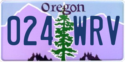 OR license plate 024WRV