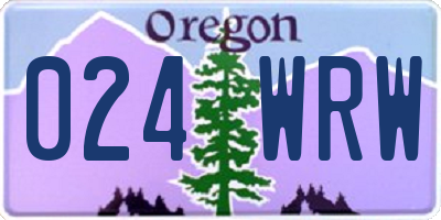OR license plate 024WRW