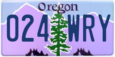 OR license plate 024WRY
