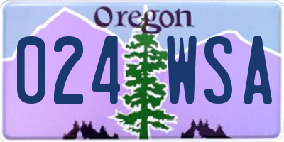 OR license plate 024WSA