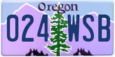 OR license plate 024WSB