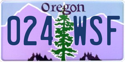 OR license plate 024WSF