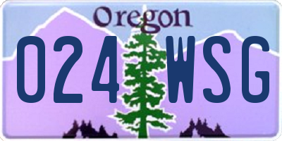 OR license plate 024WSG