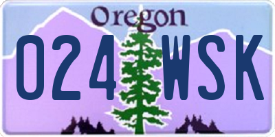 OR license plate 024WSK