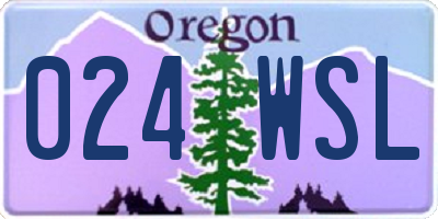 OR license plate 024WSL