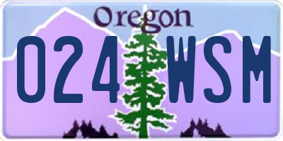 OR license plate 024WSM