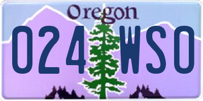 OR license plate 024WSO