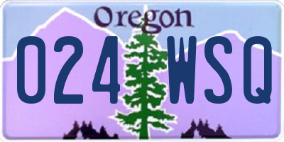 OR license plate 024WSQ