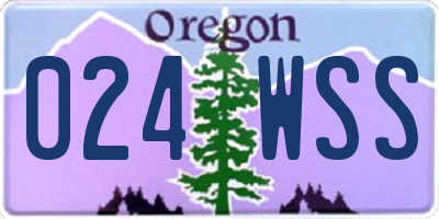 OR license plate 024WSS