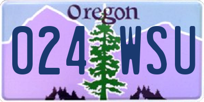 OR license plate 024WSU