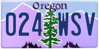 OR license plate 024WSV