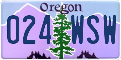 OR license plate 024WSW