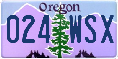 OR license plate 024WSX