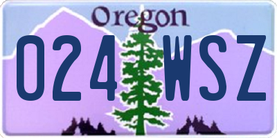 OR license plate 024WSZ