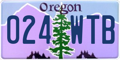OR license plate 024WTB