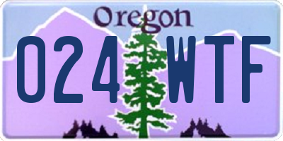 OR license plate 024WTF