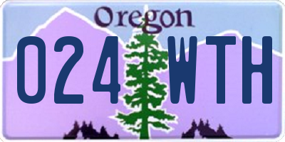 OR license plate 024WTH