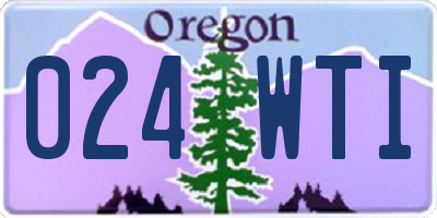OR license plate 024WTI