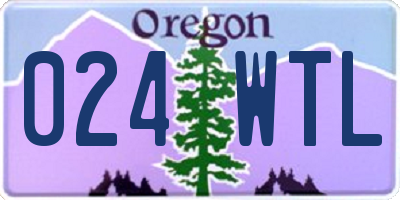 OR license plate 024WTL