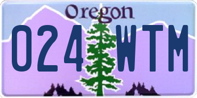 OR license plate 024WTM