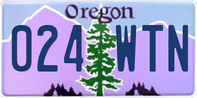 OR license plate 024WTN