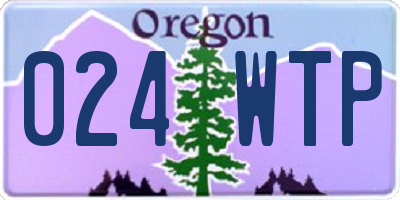 OR license plate 024WTP