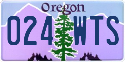 OR license plate 024WTS