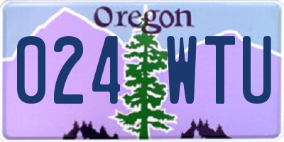 OR license plate 024WTU