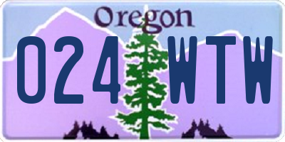 OR license plate 024WTW