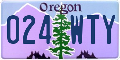 OR license plate 024WTY