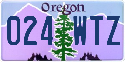 OR license plate 024WTZ