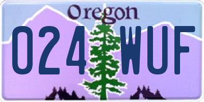 OR license plate 024WUF