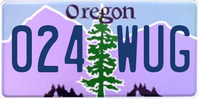 OR license plate 024WUG