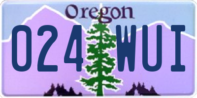 OR license plate 024WUI