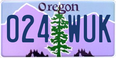 OR license plate 024WUK