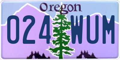 OR license plate 024WUM