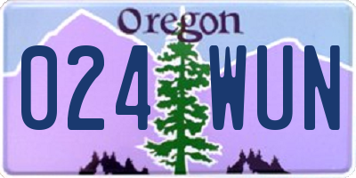 OR license plate 024WUN