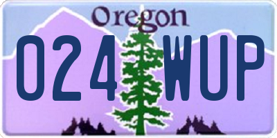 OR license plate 024WUP