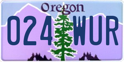 OR license plate 024WUR