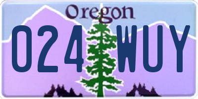 OR license plate 024WUY