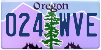 OR license plate 024WVE