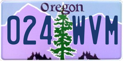 OR license plate 024WVM