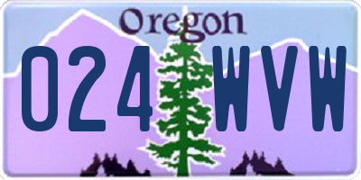 OR license plate 024WVW